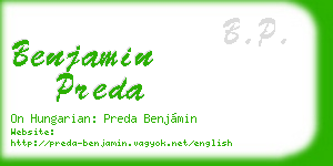 benjamin preda business card